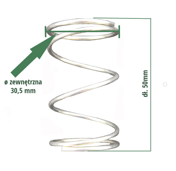 Sprężyna dociskowa do głowicy AutoCut C 6-2 wymiary